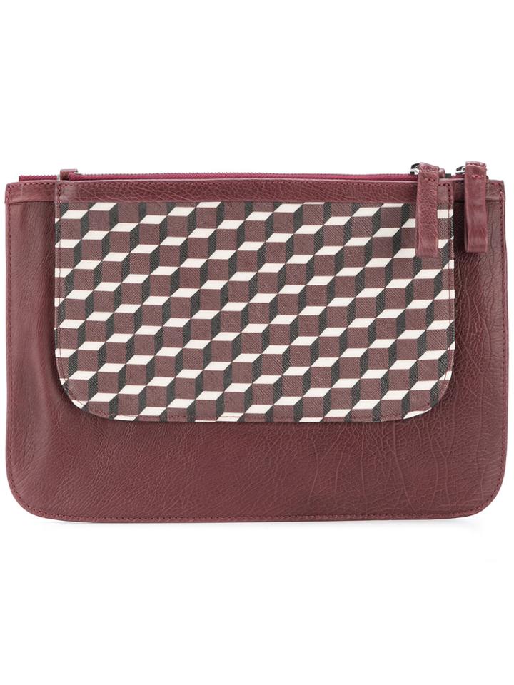 Pierre Hardy Patterned Clutch Bag - Red