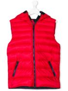 Ai Riders On The Storm Kids Teen Pom Pom Padded Gilet - Red