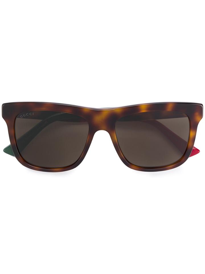 Gucci Eyewear Tortoiseshell-effect Sunglasses - Brown