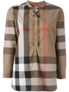 Burberry House Check Print Shirt, Women's, Size: 4, Nude/neutrals, Cotton