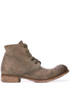 A Diciannoveventitre Distressed Lace-up Ankle Boots - Grey