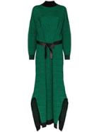 Stella Mccartney Belted Knit Wool Dress - Green