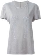 Alice Waese Embroidered T-shirt, Women's, Size: L, Grey, Hemp