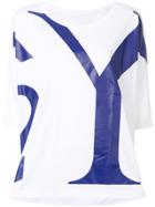 Y's Printed Flared Top - White