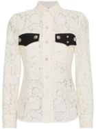 Calvin Klein 205w39nyc Lace Long Sleeve Shirt - Neutrals