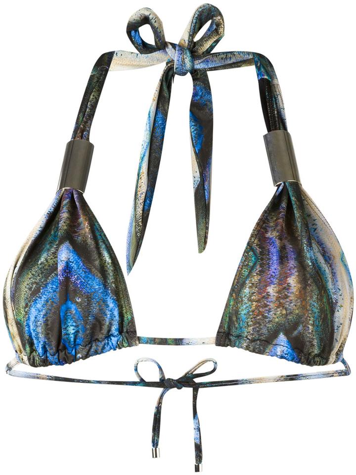 Mona - 'amitola' Reversible Bikini Top - Women - Polyester/spandex/elastane - S, Women's, Green, Polyester/spandex/elastane