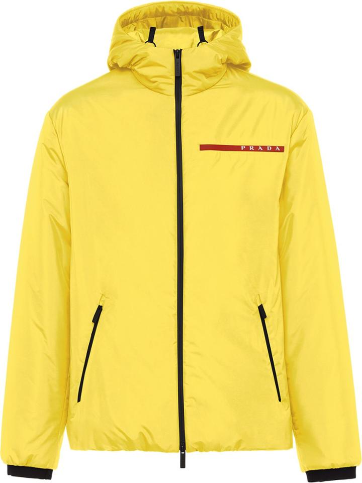 Prada Logo-stripe Technical Jacket - Yellow