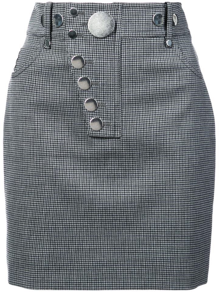 Alexander Wang Checked Fitted Mini Skirt - Grey