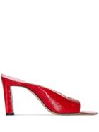 Wandler Isa Open Toe Mules - Red
