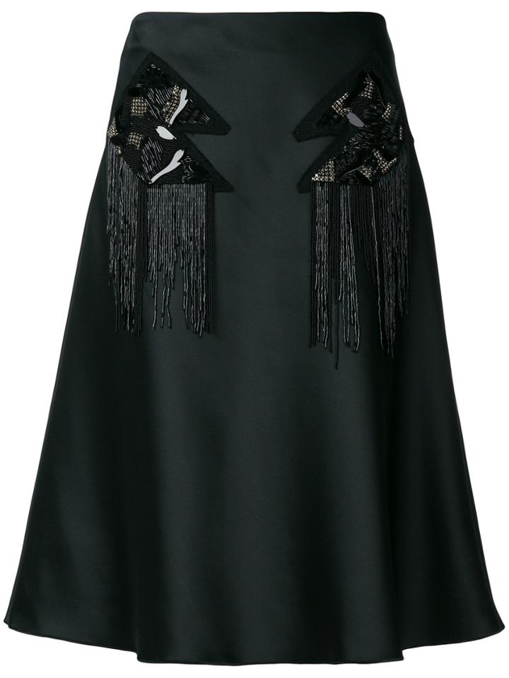 Versus A-line Sequin Panelled Skirt - Black