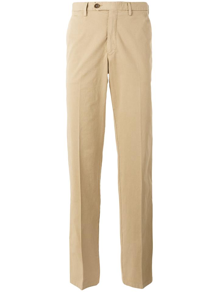 Canali Plain Chinos - Nude & Neutrals