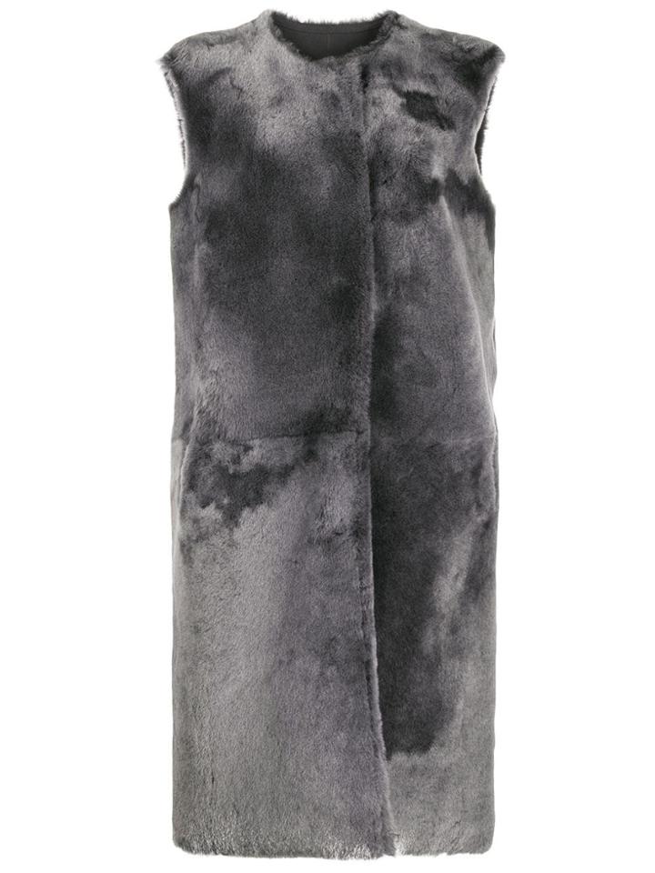 Desa 1972 Long Single-breasted Gilet - Grey