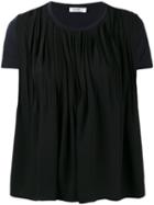 Jil Sander Draped T-shirt, Women's, Size: Small, Black, Cotton/polyester