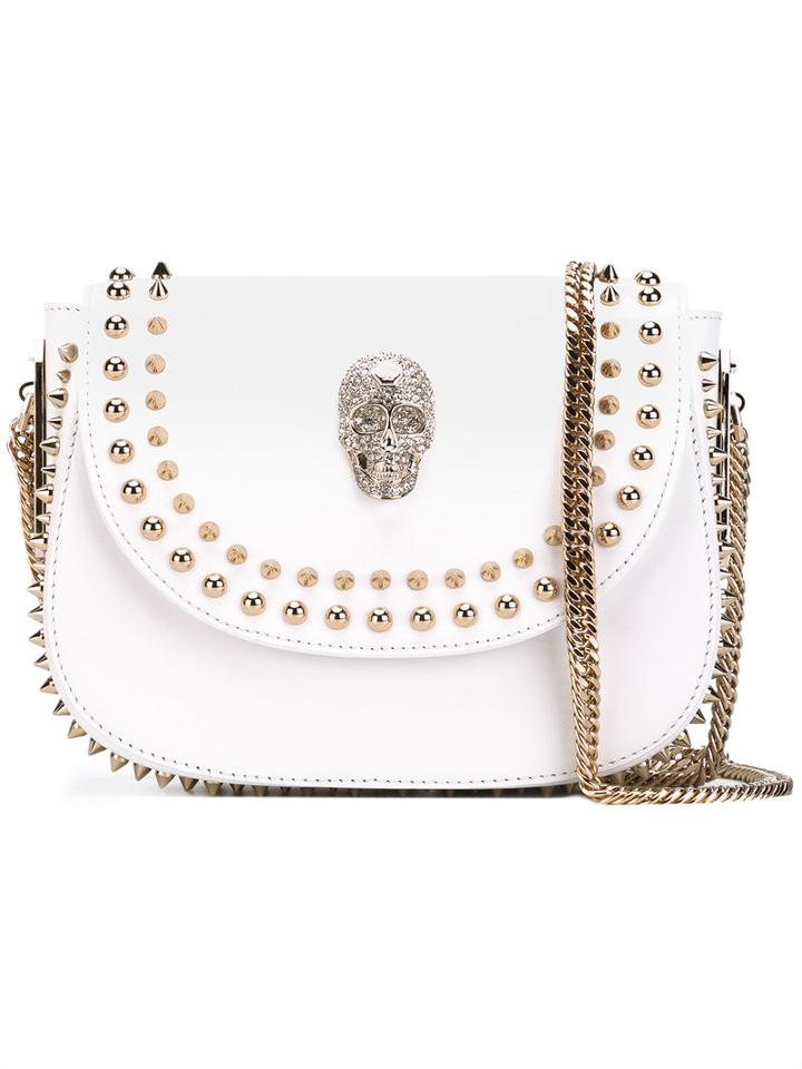 Philipp Plein - Ajo Mini Shoulder Bag - Women - Cotton - One Size, White, Cotton
