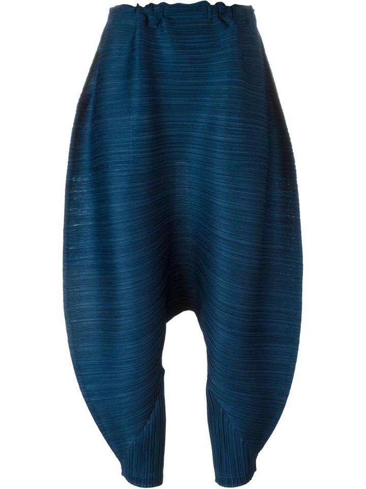 Pleats Please By Issey Miyake Crop Crotch Cropped Trousers