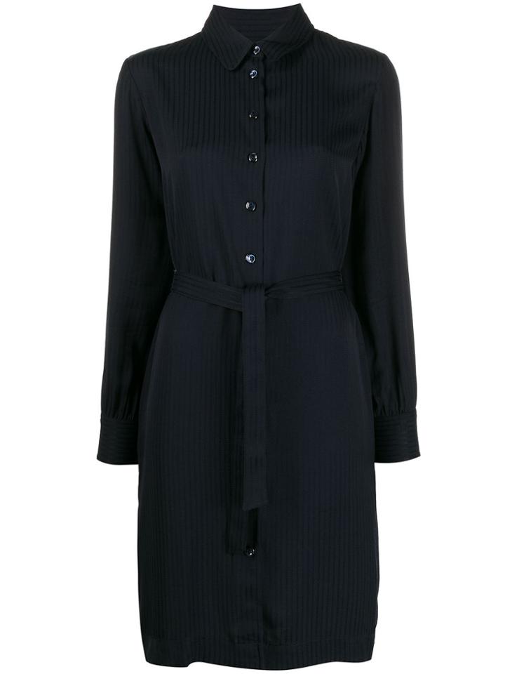 A.p.c. Striped Belted Shirt Dress - Blue