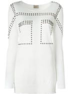 Laneus Studded Sweatshirt - White