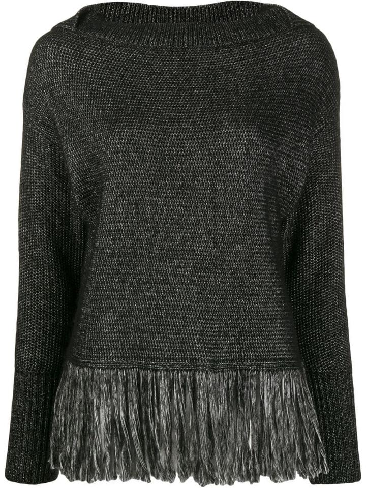 Blumarine Fringed Jumper - Black