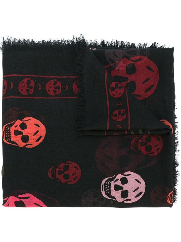 Alexander Mcqueen 'skull' Scarf, Black, Modal/silk