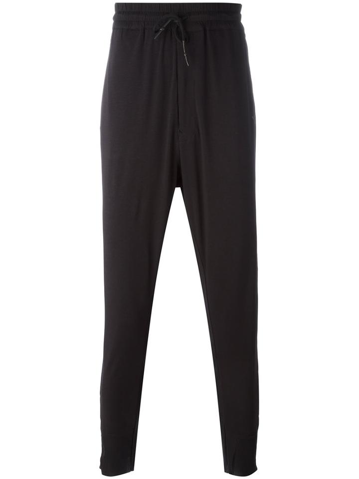 Y-3 Drawstring Track Pants, Men's, Size: Large, Black, Cotton/spandex/elastane