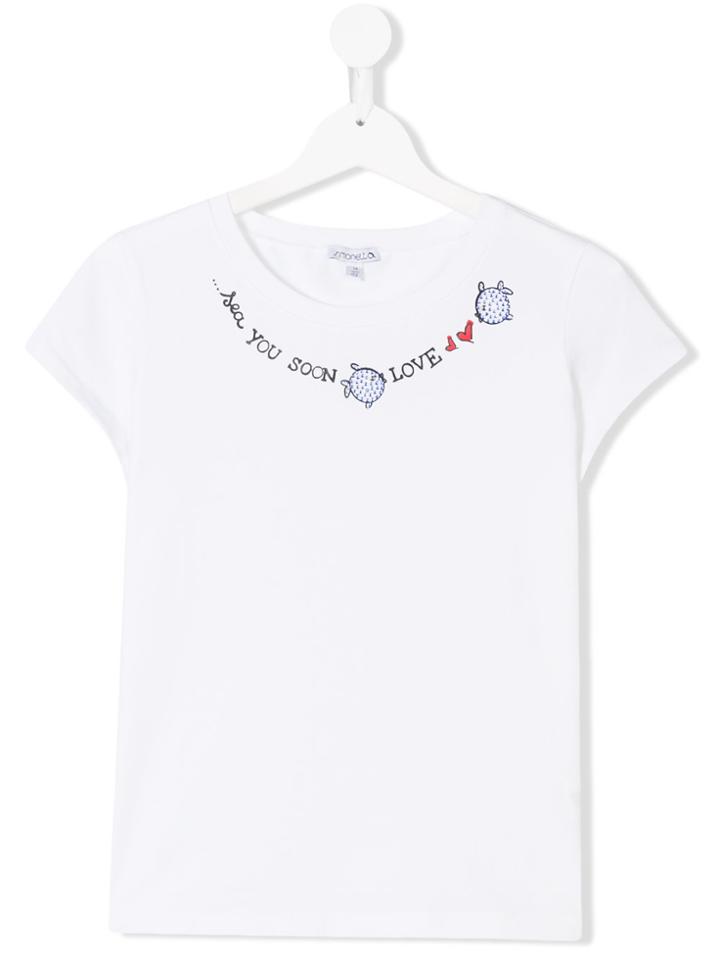 Simonetta Teen Sea You Soon Print T-shirt - White