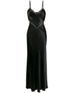 Alberta Ferretti Long Diamond Panel Dress - Black
