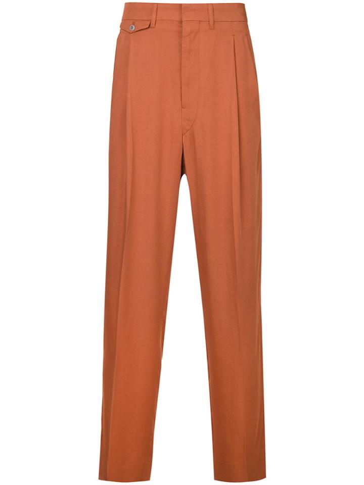 Lemaire High Waisted Loose Fit Trousers - Yellow & Orange