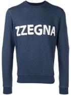 Z Zegna Logo Print Sweatshirt - Blue