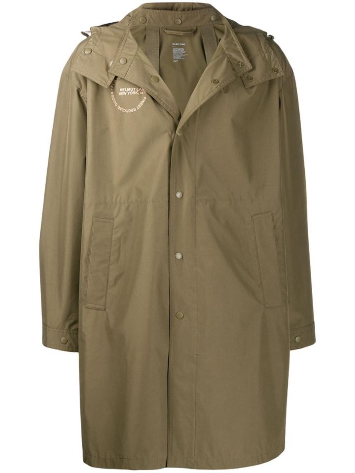 Helmut Lang Detachable Hood Raincoat - Green