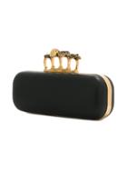 Alexander Mcqueen Four-ring Box Clutch Bag - Black