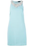 Ermanno Ermanno - Embellished Shift Dress - Women - Polyamide/polyester/spandex/elastane/polybutylene Terephthalate (pbt) - 40, Blue, Polyamide/polyester/spandex/elastane/polybutylene Terephthalate (pbt)