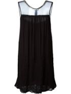 Twin-set Sheer Panel Shift Dress, Women's, Size: Xs, Black, Polyamide/viscose