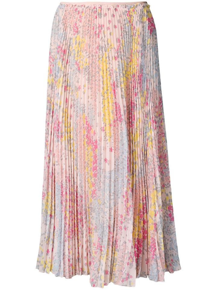 Red Valentino Red Valentino Floral Print Pleated Skirt - Pink