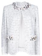 Msgm Embellished Tweed Jacket - White