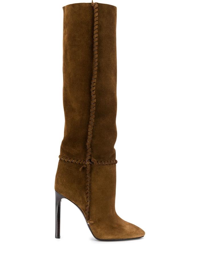 Saint Laurent Mica Suede Boots - Brown