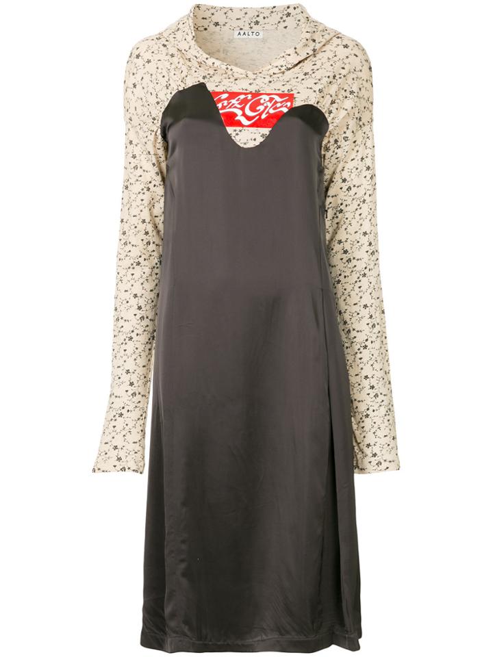 Aalto Hoodie Mixed Jersey Dress - Black
