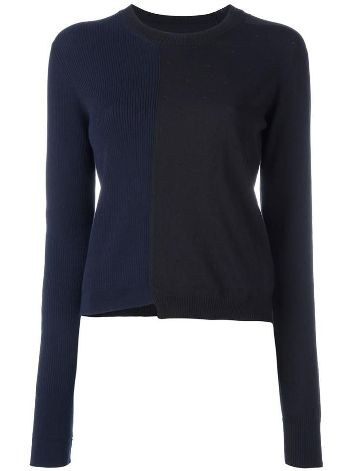 Maison Margiela Bicolour Asymmetric Jumper, Women's, Size: Small, Blue, Cotton
