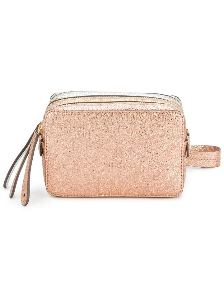 Anya Hindmarch - Mini Clutch Bag With Wrist Strap - Women - Leather - One Size, Grey, Leather