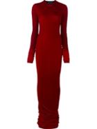 Y / Project Fitted Velvet Dress, Women's, Size: 36, Red, Polyester/spandex/elastane