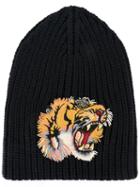 Gucci Tiger Ribbed Beanie, Men's, Size: Medium, Blue, Polyester/wool