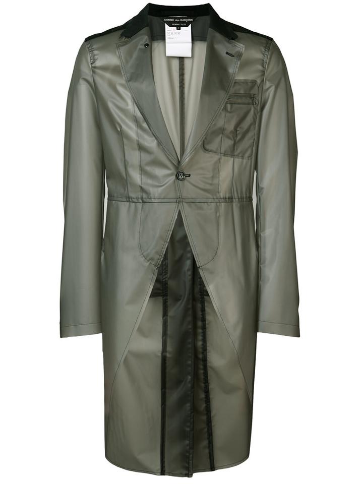Comme Des Garçons Homme Plus Dinner Impermeable Jacket, Men's, Size: Medium, Grey, Polyurethane/wool
