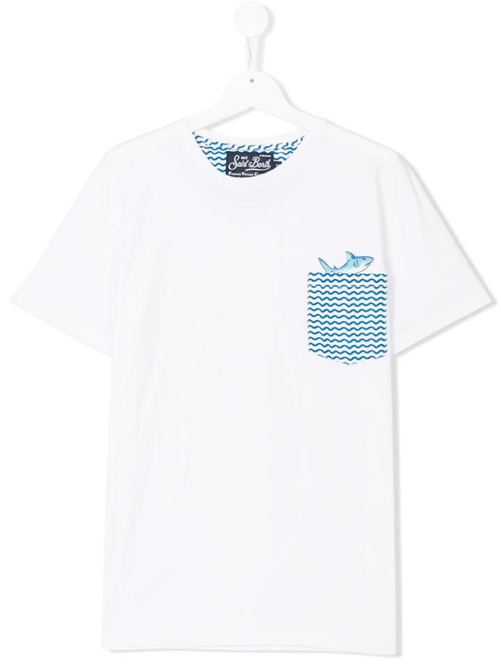 Mc2 Saint Barth Kids Teen Pocket Logo T-shirt - White