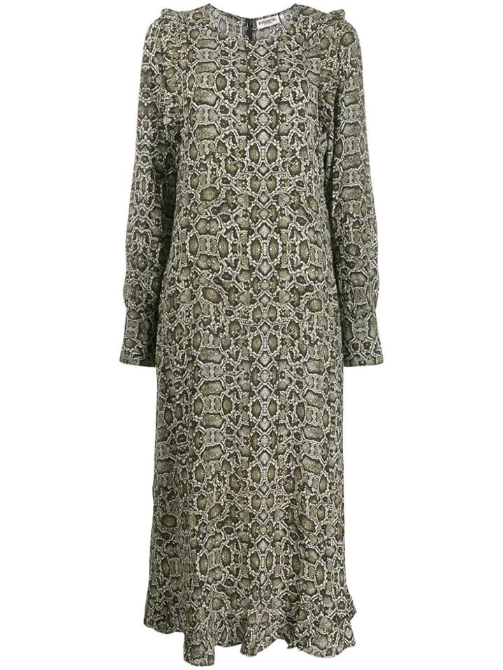 Essentiel Antwerp Teudes Snakeskin Print Dress - Green
