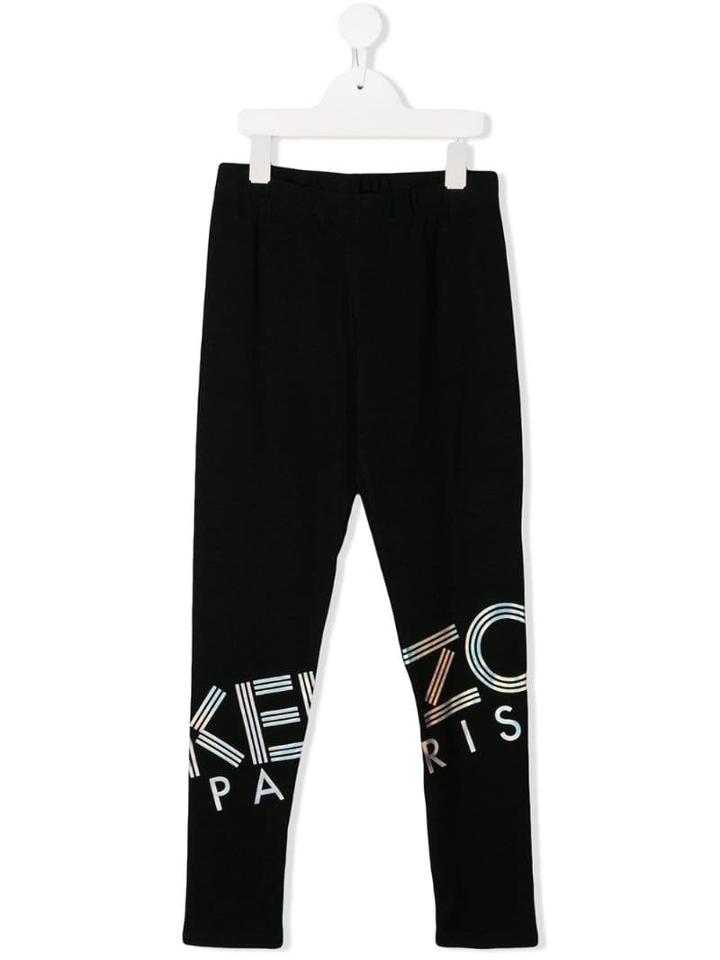 Kenzo Kids Holographic Logo Leggins - Black