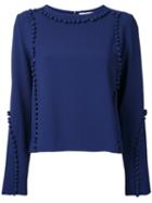 Donnah Mabel Spheres Applique Top, Women's, Size: 0, Blue, Triacetate/polyester