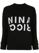 Nina Ricci Contrast Logo Jumper - Black