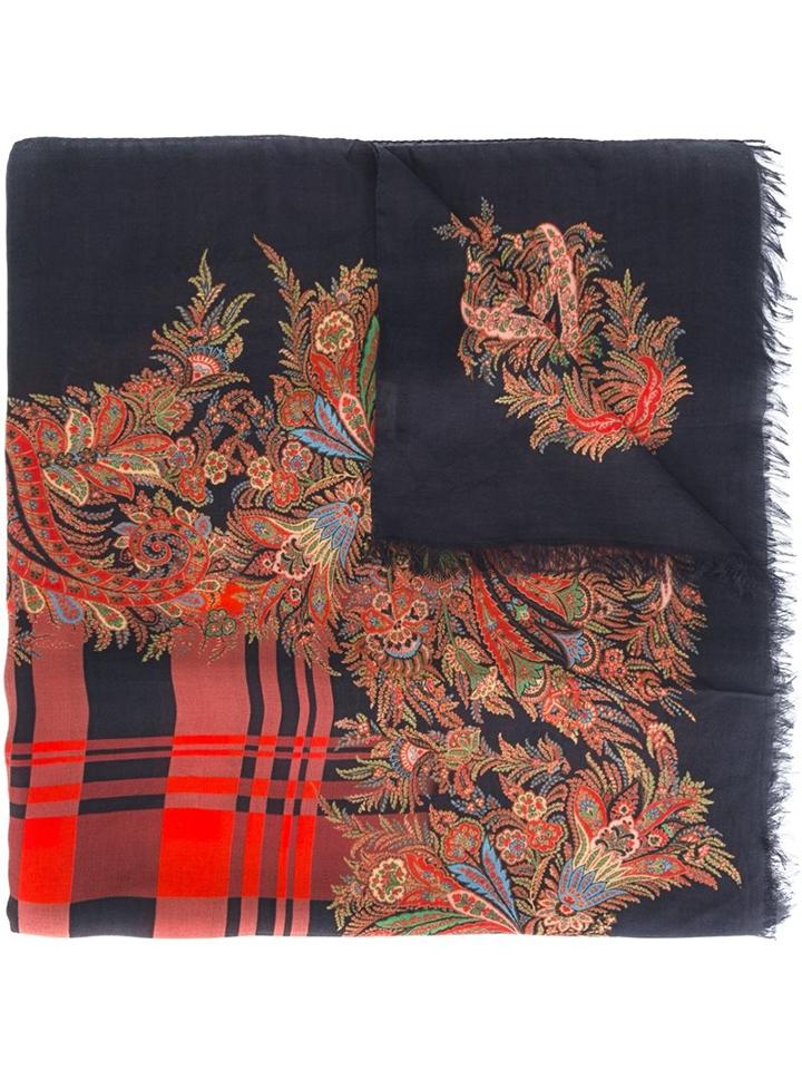 Etro Checked Pattern Scarf