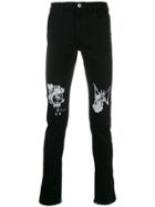 Mjb Marc Jacques Burton Slim-fit Glitter Print Jeans - Black