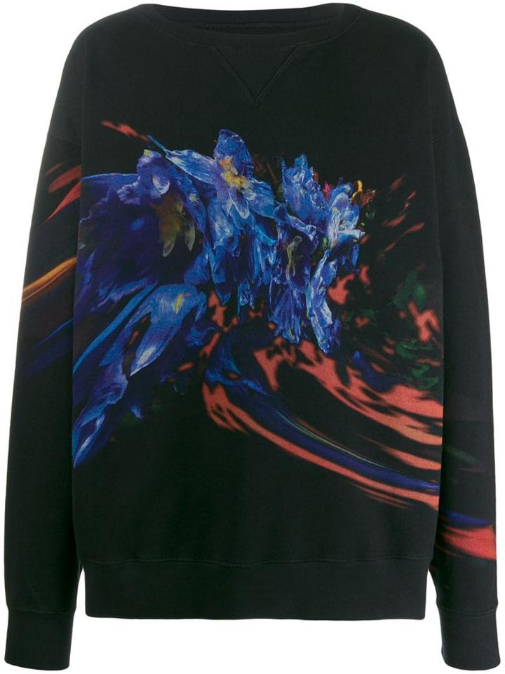 Maison Margiela Multicoloured Floral Print Sweater - Black