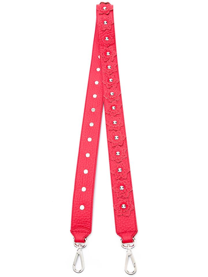 Orciani Floral Detachable Shoulder Strap, Women's, Red, Leather